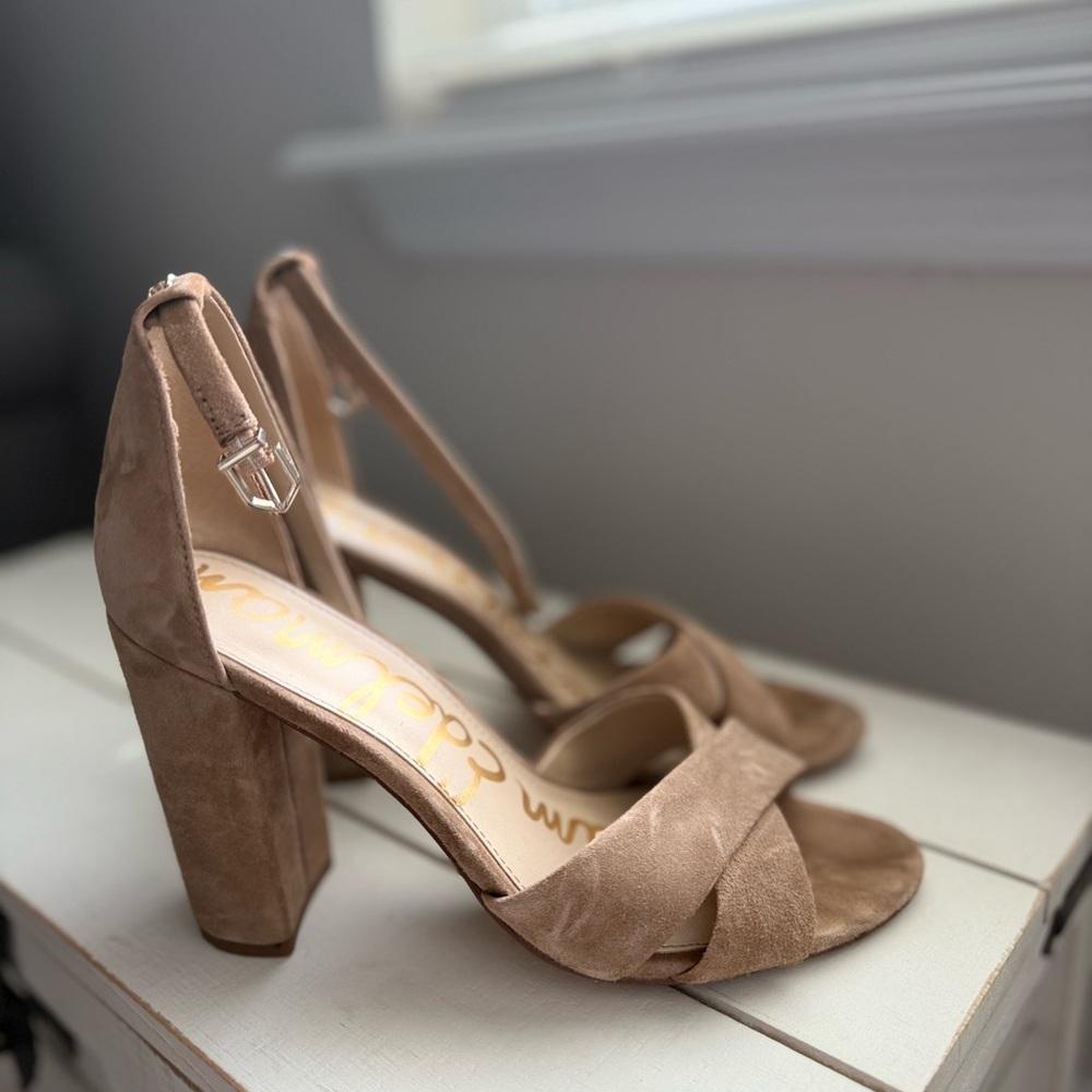 Elegant Tan Suede Women's Heels